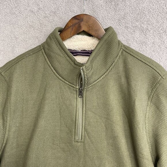 NWOT BC Clothing Co. Heritage Olive Green Men's M Sherpa Waffle Knit Quarter-Zip - Picture 9 of 10